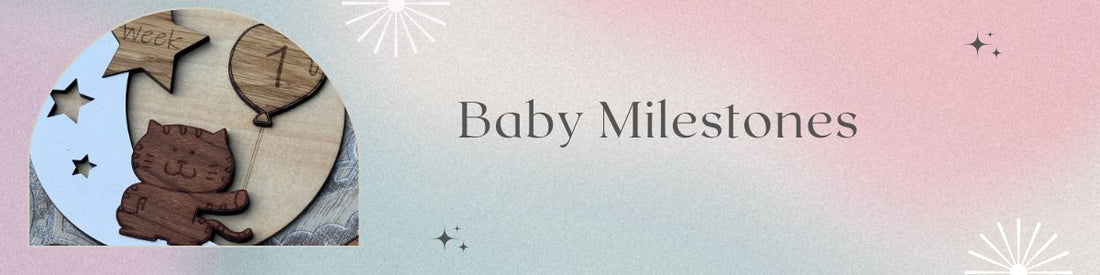 Wooden baby milestone set