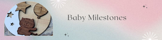 Wooden baby milestone set