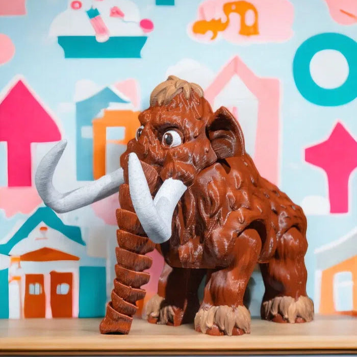 3D printed Articulated Mammoth figure with poseable limbs – great for display
