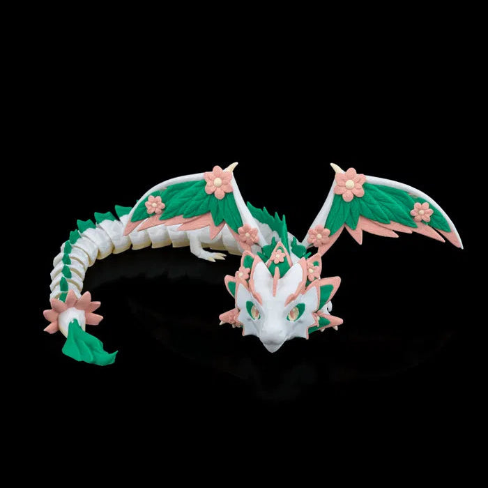 Close-up of the detailed floral accents on the dragon’s body, emphasizing the fine craftsmanship and design.