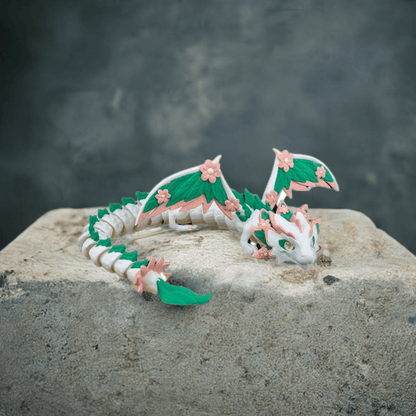 A stunning front view of the Floral Dragon, showcasing its intricate floral patterns and dynamic design.