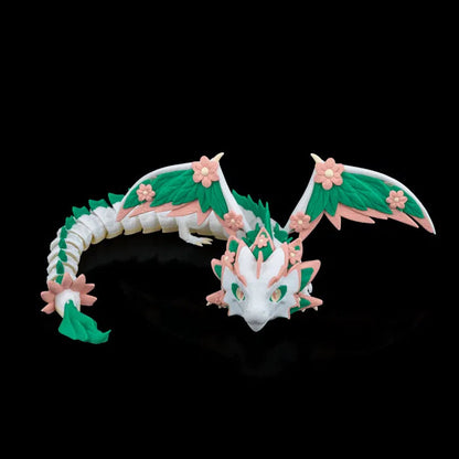 Close-up of the detailed floral accents on the dragon’s body, emphasizing the fine craftsmanship and design.