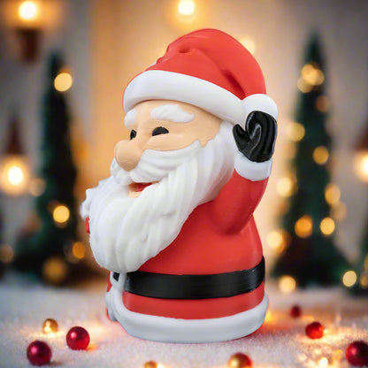 3D-printed Santa Claus figure, showcasing a classic and festive design for holiday decorations