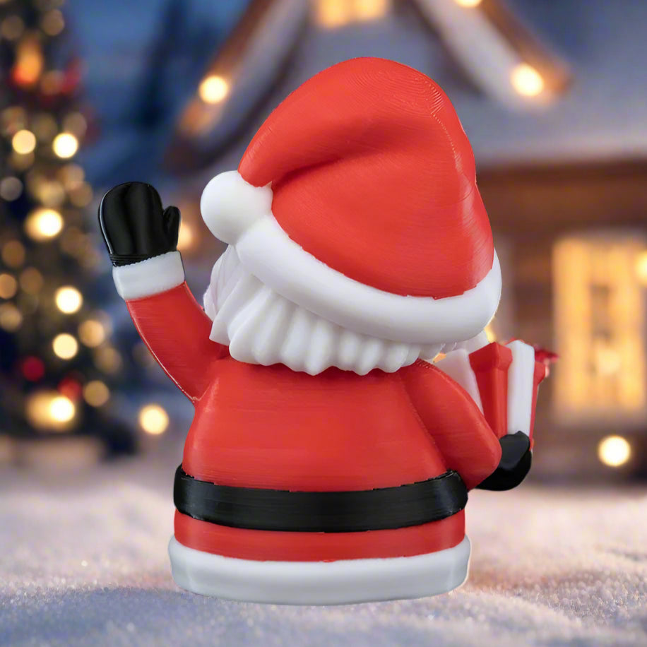 Santa Claus figure, designed with 3D printing technology, capturing the magic of Christmas.