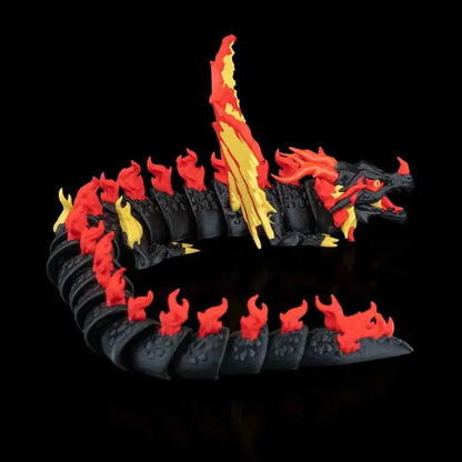 A demonstration of the Tyrant Dragon’s moveable body, showing how you can adjust its pose for a dynamic and customizable display.