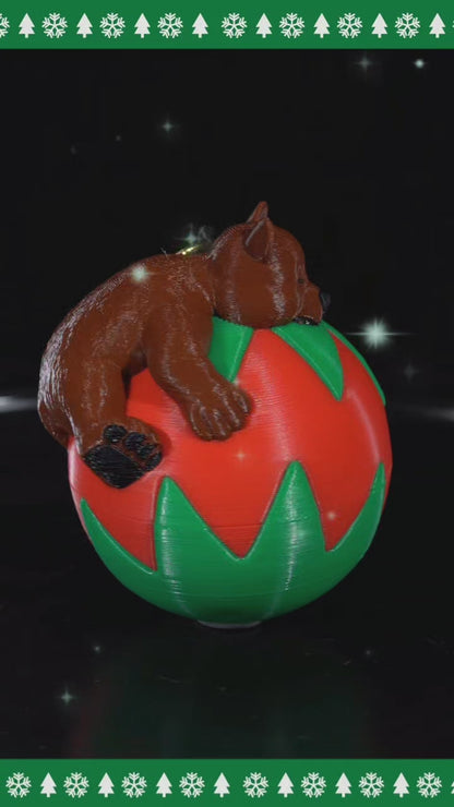 Sleeping Dog, Bear & Cat Christmas tree ornament Collection